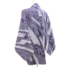 Load image into Gallery viewer, Haori Jacket Purple Full Shibori Floral pattern Silk #10955F2
