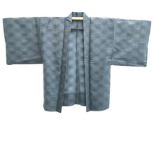Load image into Gallery viewer, Haori Jacket Vintage(1950-1980) Blueish Gray Black Sheer Wave Silk #10966F3
