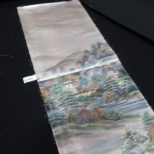 BB10078AF Silk Obi Fabric Landscape Silver 69.7x11.0in(177x28cm)