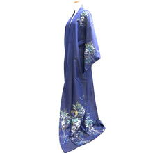 Load image into Gallery viewer, Kimono Blue Gold Hand painted Wisteria Kintoushi Silk #9927B4
