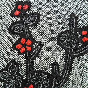 Haori Jacket Vintage(1950-1980) Black Shibori Plum blossom Branch Silk #9840B1