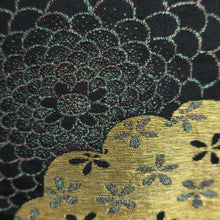 Load image into Gallery viewer, Haori Jacket Vintage(1950-1980) Black Gold Silver Chrysanthemum Silk #10098D2
