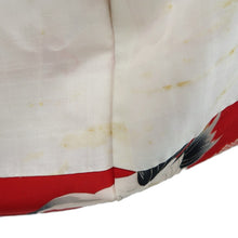 Load image into Gallery viewer, Juban Vintage(1920-1950) Red White Crane Birds Silk #10380F4
