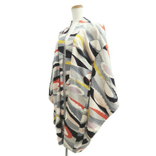 Load image into Gallery viewer, Haori Jacket Vintage(1950-1980) Gray Black Yellow Abstract art Silk #10845E3
