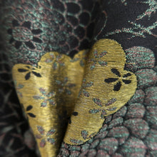 Load image into Gallery viewer, Haori Jacket Vintage(1950-1980) Black Gold Silver Chrysanthemum Silk #10098D2
