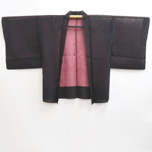Load image into Gallery viewer, Haori Jacket Vintage(1950-1980) Black Pink Sheer Botanical Silk #10976F3
