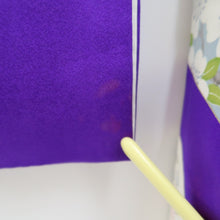 Load image into Gallery viewer, Furisode Purple Crane Birds Tall Silk #10555B4
