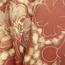 Load image into Gallery viewer, Haori Jacket Reddish Brown Floral pattern Silk #10734D3
