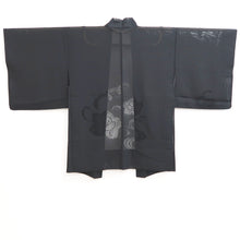 Load image into Gallery viewer, Haori Jacket Vintage(1950-1980) Black Sheer Peony Silk #10896E4
