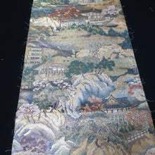 Load image into Gallery viewer, BB10028AC Silk Obi Fabric Landscape Gold Green 68.9x11.0in(175x28cm)
