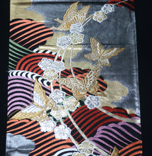 Load image into Gallery viewer, BB10088AF Silk Obi Fabric Butterfly Gold Gray 54.7x11.0in(139x28cm)
