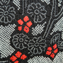 Load image into Gallery viewer, Haori Jacket Vintage(1950-1980) Black Shibori Plum blossom Branch Silk #9840B1
