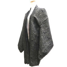 Load image into Gallery viewer, Haori Jacket Vintage(1950-1980) Black Silver Gold Chrysanthemum Plum blossom Silk #10099D2
