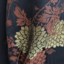 Load image into Gallery viewer, Haori Jacket Vintage(1950-1980) Black Ume Kiku Branch Silk #10113D2
