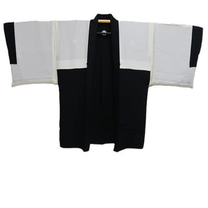 Men's Haori Vintage(1950-1980) Black Montsuki Dragon Wide Silk #10439A3