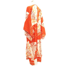 Load image into Gallery viewer, Juban Vintage(1950-1980) Vermillion Folding Fan Silk #10368F4
