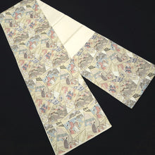 Load image into Gallery viewer, Fukuro Obi White Beige Gold Heian Period Aristocrats Princess Silk BB275V6
