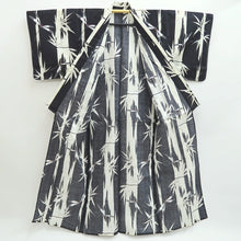 Load image into Gallery viewer, Yukata Black Dragonfly Bamboo Cotton #9913B4
