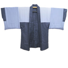Load image into Gallery viewer, Men's Haori Vintage(1950-1980) Blue Black Kinkakuji Landscape Silk #10641C4
