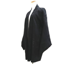 Load image into Gallery viewer, Haori Jacket Vintage(1950-1980) Black See-Through Bamboo leaf Silk #10039C5
