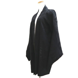 Haori Jacket Vintage(1950-1980) Black See-Through Bamboo leaf Silk #10039C5