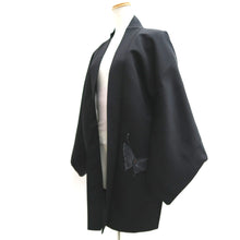 Load image into Gallery viewer, Haori Jacket Vintage(1950-1980) Black Butterfly Silk #9621H5
