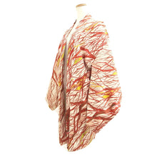 Load image into Gallery viewer, Haori Jacket Vintage(1950-1980) White Red Vermillion Tree Silk #10946F2
