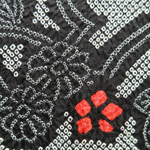 Haori Jacket Vintage(1950-1980) Black Shibori Plum blossom Branch Silk #9840B1