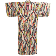 Load image into Gallery viewer, Kimono Vintage(1920-1950) Black Green Mustard Meisen Silk #10769D4
