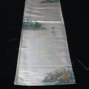 BB10078AF Silk Obi Fabric Landscape Silver 69.7x11.0in(177x28cm)