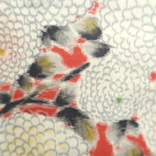 Load image into Gallery viewer, Haori Jacket Vintage(1920-1950) Red Gray Meisen Chrysanthemum Silk #11044A3
