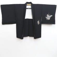 Load image into Gallery viewer, Haori Jacket Vintage(1950-1980) Black Heian Princess Peony Silk #10174D4
