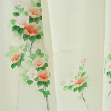 Load image into Gallery viewer, Kimono Vintage(1950-1980) Cream white See-Through Flower Tall Silk #10276E4
