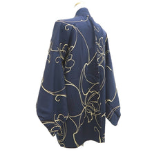 Load image into Gallery viewer, Haori Jacket Navy Floral pattern Silk #10735D3
