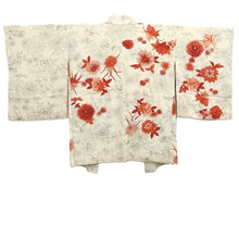 Load image into Gallery viewer, Haori Jacket Vintage(1950-1980) White Chrysanthemum Silk #10605C2

