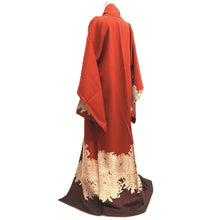 Load image into Gallery viewer, Kimono Vintage(1950-1980) Vermillion Chrysanthemum Silk #10268E4
