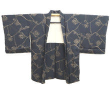 Load image into Gallery viewer, Haori Jacket Vintage(1950-1980) Grayish Black Plum blossom Branch Silk #10575B5
