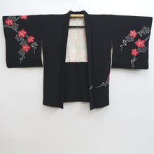 Load image into Gallery viewer, Haori Jacket Vintage(1950-1980) Black Shibori Shidare Ume Silk #9994C2
