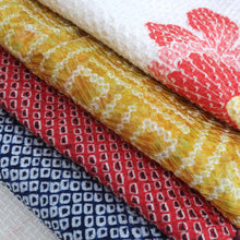 Load image into Gallery viewer, CC1017C1 Silk 4pcs Bundle Kimono Fabric Shibori Blue 78.7x5.9in(200x15cm)
