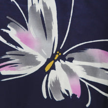 Load image into Gallery viewer, Yukata Vintage(1950-1980) Navy Butterfly Cotton #10759D3
