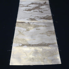 Load image into Gallery viewer, BB10018AB Silk Obi Fabric Crane Birds Gold 50.0x11.0in(127x28cm)
