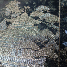 Load image into Gallery viewer, BB10068AE Silk Obi Fabric Zen Temple Gold Green 53.1x10.6in(135x27cm)
