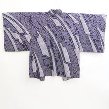 Load image into Gallery viewer, Haori Jacket Purple Full Shibori Floral pattern Silk #10955F2
