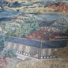 Load image into Gallery viewer, BB10028AC Silk Obi Fabric Landscape Gold Green 68.9x11.0in(175x28cm)
