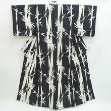 Load image into Gallery viewer, Yukata Black Dragonfly Bamboo Cotton #9913B4
