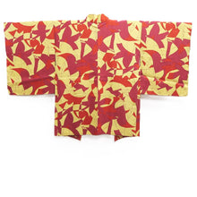 Load image into Gallery viewer, Haori Jacket Vintage(1950-1980) Red Yellow Magenta Bird Silk #10615C3
