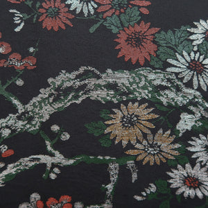 Haori Jacket Vintage(1950-1980) Black Plum blossom Branch Silk #10008C3
