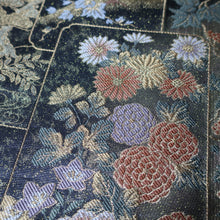 Load image into Gallery viewer, BB10068AE Silk Obi Fabric Zen Temple Gold Green 53.1x10.6in(135x27cm)
