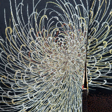 Load image into Gallery viewer, Haori Jacket Vintage(1950-1980) Black Gold Silver Chrysanthemum Silk #10995F4
