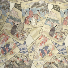 Load image into Gallery viewer, Fukuro Obi White Beige Gold Heian Period Aristocrats Princess Silk BB275V6
